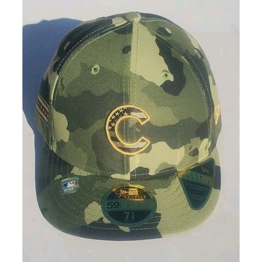 Men's New Era Camo Chicago Cubs Armed Forces Day Sz 7 3/8 Low Profile